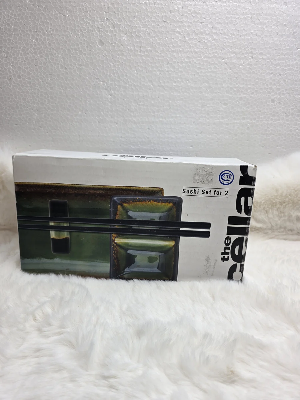 The Cellar Green Glaze Sushi Set for 2